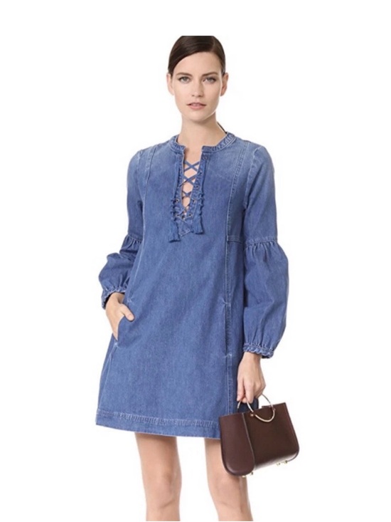 Ulla Johnson Dresses & Skirts - Ulla Johnson Deren Denim Peasant Mini Dress Size 4